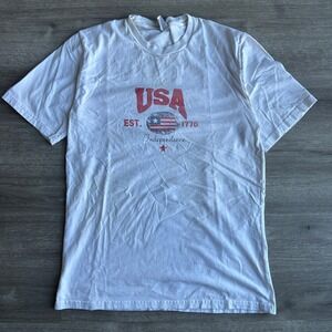 Old‎ Mill USA Independence Graphic T-Shirt Patriotic White XL
